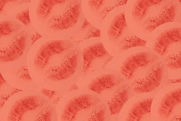 Red lipstick print on pink, kiss, beautiful red lips