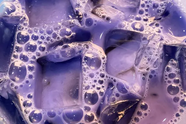 Colorful Soapy Liquid Bubbles Closeup Cloudy Water Texture Transparent Ice — Stock Photo, Image