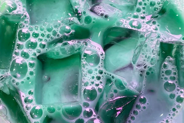 Vibrant Captivating Close Colorful Soapy Liquid Multitude Bubbles Set Backdrop — Stock Photo, Image
