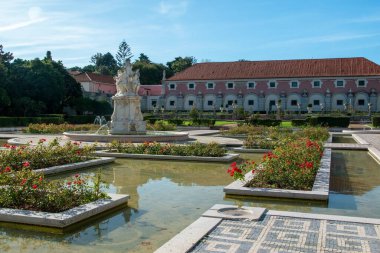 Saray 'daki park manzarası Marques de Pombal, Oeiras, Portekiz