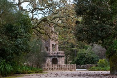 Sevilla şehrindeki parktaki eski bir şatonun kalıntıları.