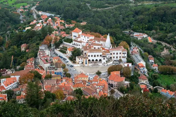 Sintra, Portekiz. Şehrin havadan görünüşü