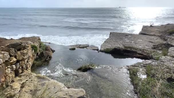 Панорамный Вид Океан Спокойный Пейзаж — стоковое видео