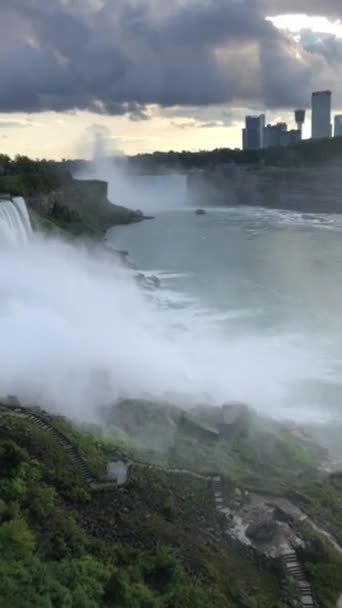 Niagara Nehri Ndeki Niagara Şelalesi New York New York Abd — Stok video