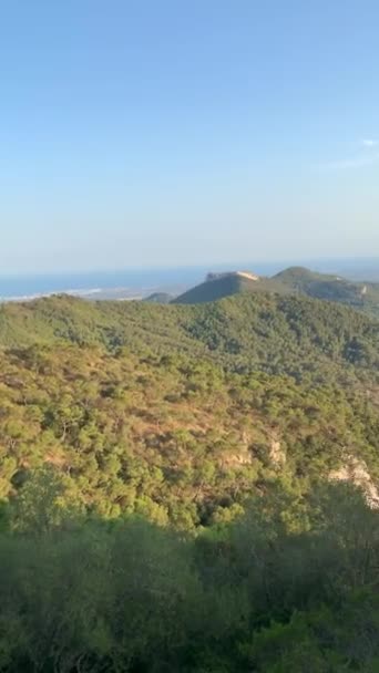 Vista Panorámica Naturaleza Desde Montaña Luz Tarde — Vídeo de stock