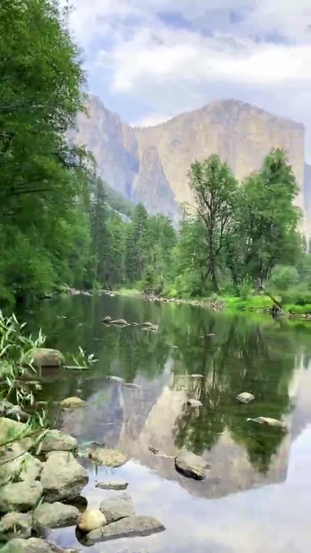 Yosemite Nationalpark Kalifornien Berg Bakgrund Utsikt Över Naturlandskapet Usa Nationalparker — Stockvideo