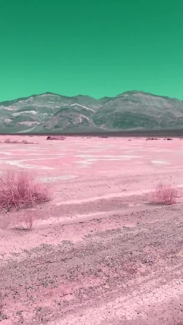 Empty Road Hot Desert Backdrop Mountains Valley Death National Park — Stock Video