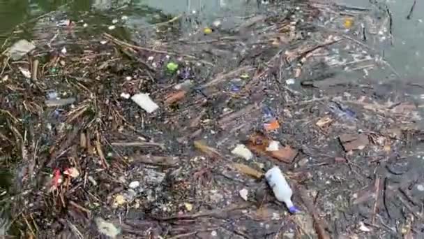 Загрязнение Океана Пластиком Загрязнение Планеты Экологическая Катастрофа Нью Йорк Сша — стоковое видео