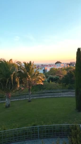 Oerias Taki Parque Dos Poetas Şair Parkı Lizbon Portekiz — Stok video