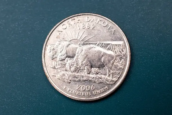 Close up of Quarter dollar US, 25 cent coin