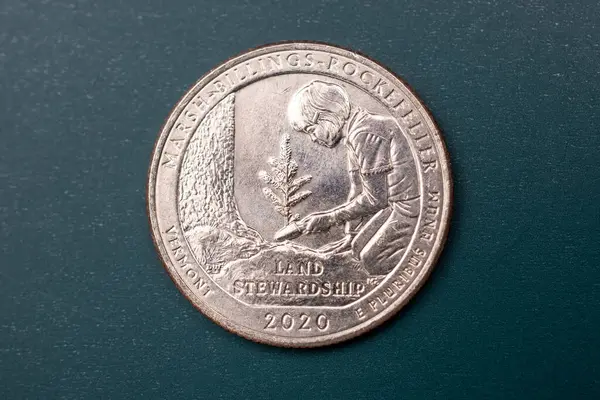 Close-up of a Quarter dollar US