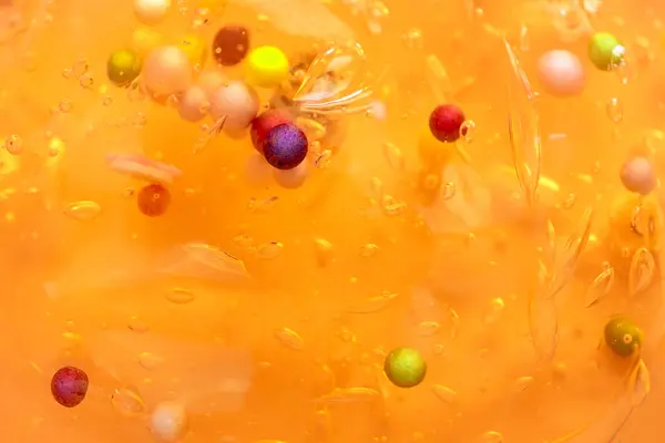 Jus Orange Avec Des Saupoudres Colorées Gros Plan Contexte — Photo