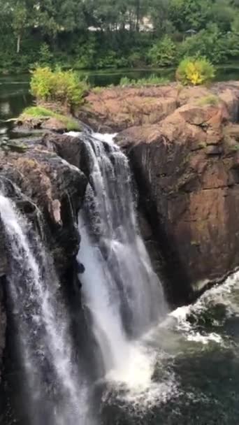 Vista Las Cataratas Ithaca Cascada Nueva York Otoño — Vídeo de stock