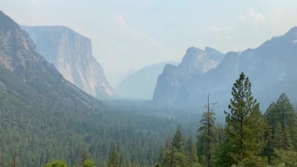 Національний Парк Йосеміті Тло Гір Каліфорнії Вид Природний Ландшафт Національні — стокове відео