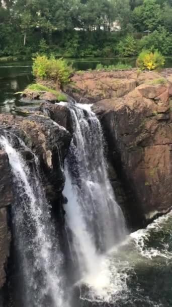 Vista Las Cataratas Ithaca Cascada Nueva York Otoño — Vídeos de Stock