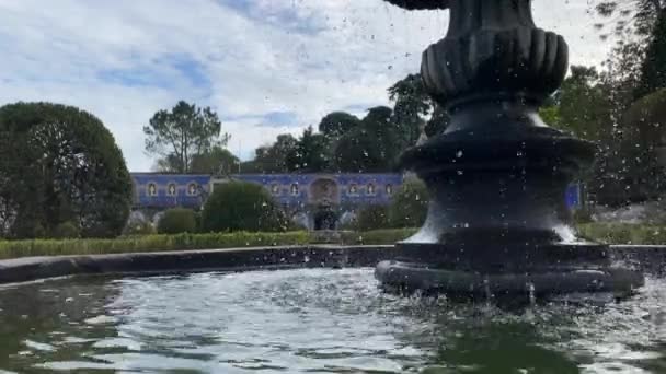 Fuente Histórica Del Estanque Jardín Lisboa — Vídeos de Stock