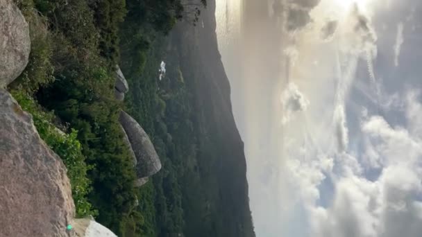 Vue Panoramique Nature Depuis Montagne Soirée — Video