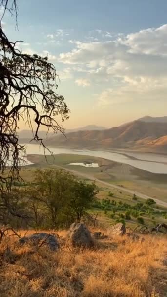 Καλιφόρνια Λόφους Φόντο Θέα Των Βουνών Στην Κοιλάδα Φυσικό Τοπίο — Αρχείο Βίντεο
