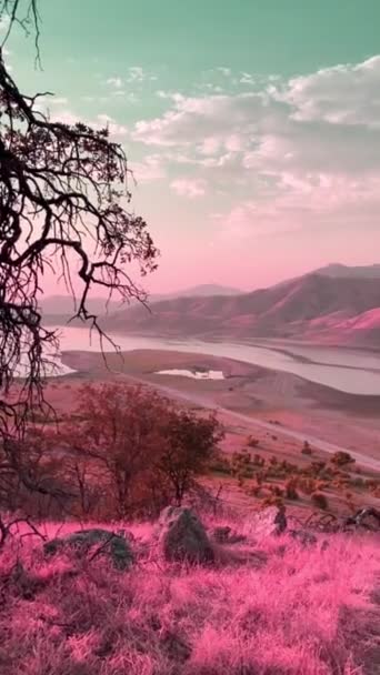 California Colline Sfondo Vista Sulle Montagne Nella Valle Paesaggio Naturale — Video Stock
