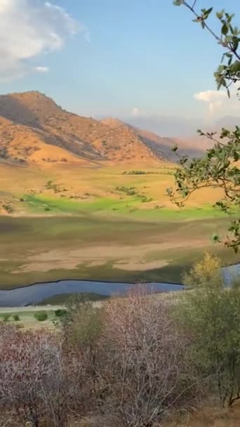 California Hills Background View Mountains Valley Natural Landscape Wildlife Sunset — Stock Video