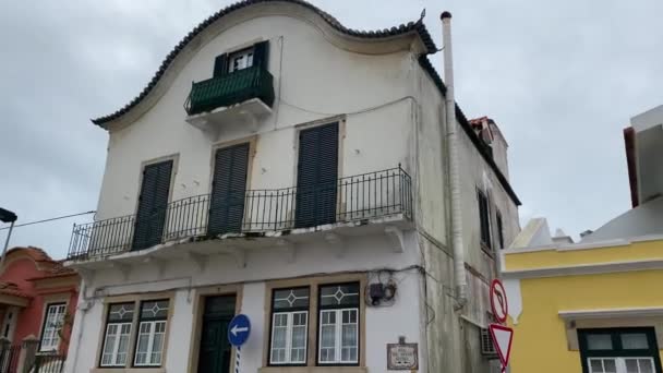 Portekiz Tarihi Merkezi Oeiras Taki Tipik Evler — Stok video