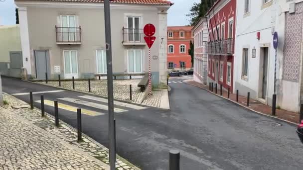 Typiska Hus Oeiras Historiska Centrum Portugal — Stockvideo