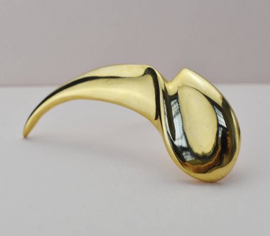 Fotokopi alanı olan beyaz bir arkaplanda altın bir broşu kapat