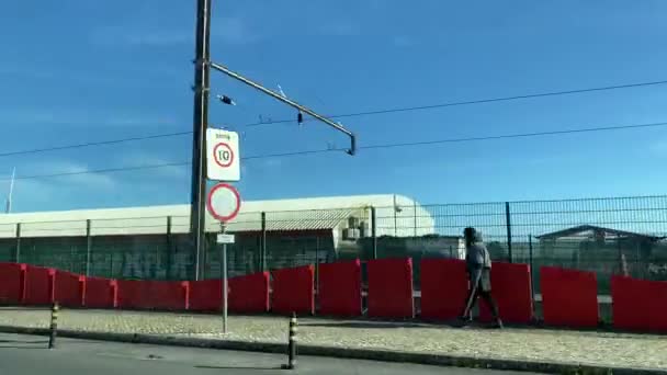 Widok Okna Samochodu Lizbona Portugalia — Wideo stockowe