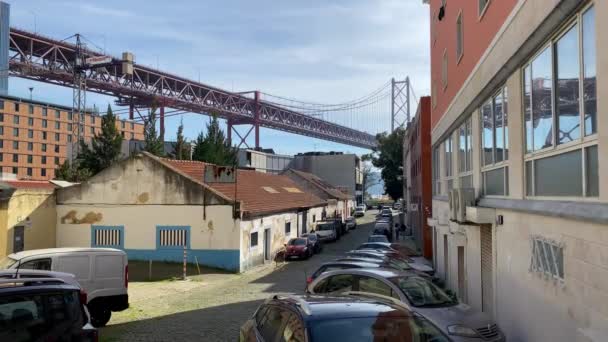 Kolorowe Ulice Lizbony Portugalia — Wideo stockowe