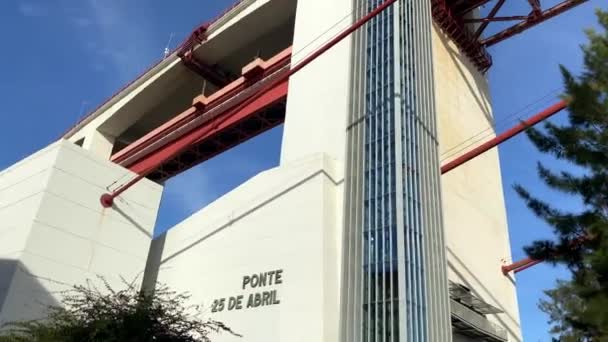 April Bridge Ponte Abril Lisbon Portugal — Stock Video