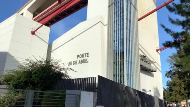 Die Brücke Vom April Ponte Abril Lissabon Portugal — Stockvideo