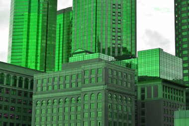 Şehirdeki gökdelenler. 