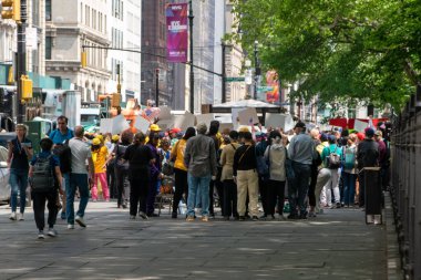 Şehir sokaklarında gösteri, Manhattan 'ın finans bölgesinde protesto, Manhattan, NYC, New York, ABD