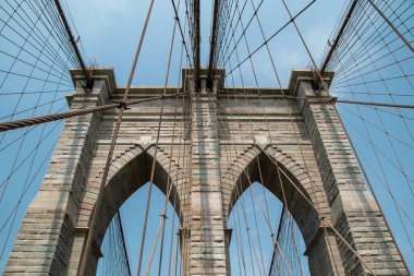 New York 'taki Brooklyn Köprüsü, ABD. Brooklyn Köprüsü dünyanın en eski köprülerinden biridir..