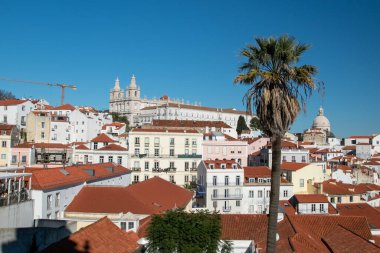 Eski Lizbon, Portekiz 'in panoramik manzarası.