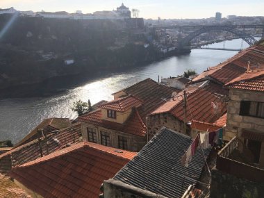 Porto, Portekiz eski şehrin panoramik görünüm