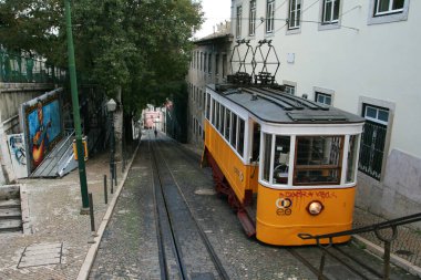 Vintage tramvay Lizbon, Portekiz