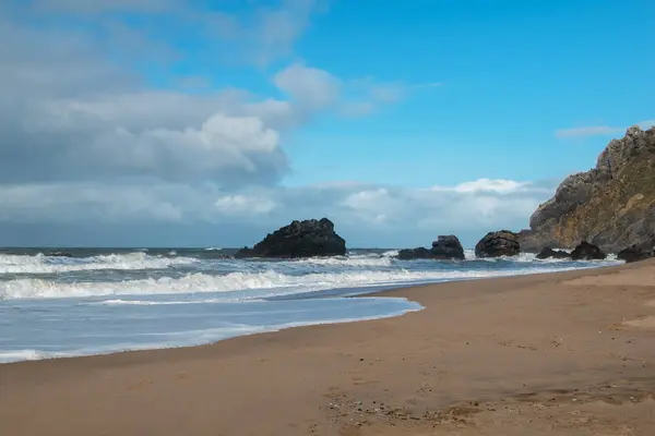 Pohled Pláž Útesy Asturii Španělsko Royalty Free Stock Obrázky