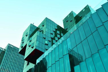 Modern ofis binası. İş geçmişi. Mimari ayrıntı.