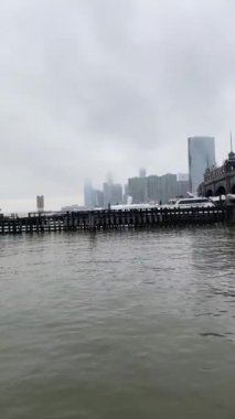 Hoboken, NJ, ABD 'den Manhattan silueti manzarası