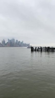 Hoboken, NJ, ABD 'den Manhattan silueti manzarası