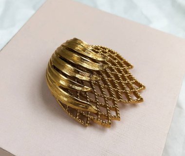 Beyaz arka planda klasik broş, kadınlar için eski aksan eski takılar