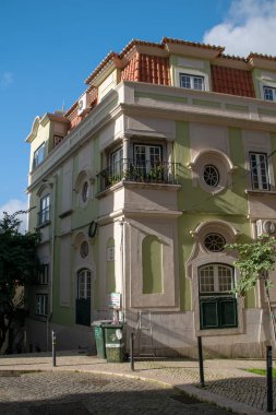 Lizbon, Portekiz 'de tipik bir evin dış görünüşü.