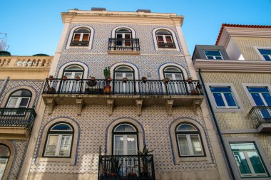 Lizbon, Portekiz 'de tipik bir evin dış görünüşü.