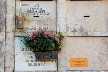 Tombstone, Lizbon 'daki mezarlık, Portekiz.