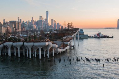 Little Island Park on New York City's Hudson River waterfront, modern architecture, Manhattan, NYC, NY, USA clipart