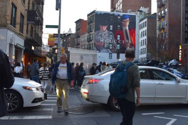 Manhattan caddesi manzarası. New York, Amerika Birleşik Devletleri 'nin New York eyaletinde yer alan bir şehirdir.