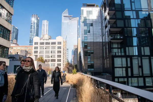 stock image famous unusual buildings in The High Line Park in New York City, urban street photography, modern architecture, Manhattan, NYC, NY, USA