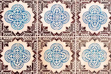 Tipik bir Portekiz fayansının ayrıntıları, azulejo