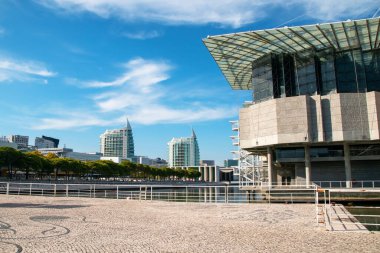 Lizbon Oceanarium 'un modern binası, Expo Park, Milletler Parkı, Portekiz